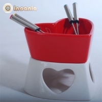 Conjunto de Fondue Chocolate Coração - 7 Peças
