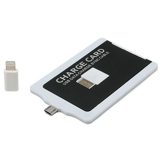 Carregador Cartão Smartphones (8 pinos e Micro USB)