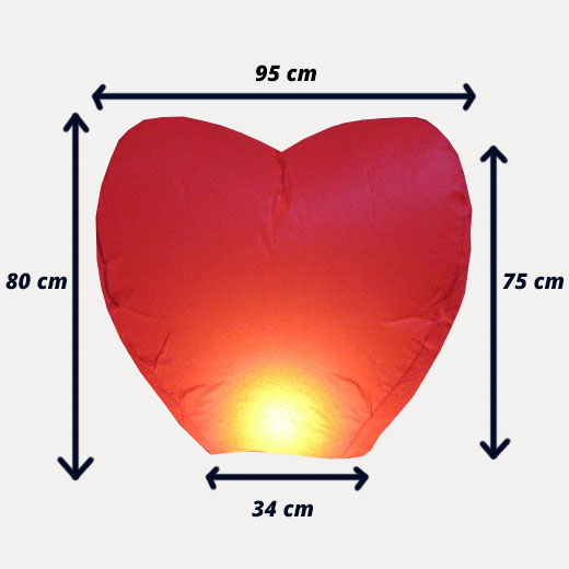 Balão Voador em Forma de Coração (Pack 4)