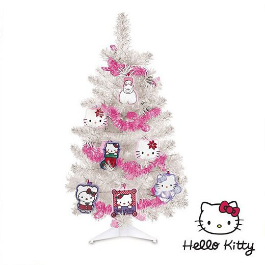 Árvore de Natal Hello Kitty com Enfeites