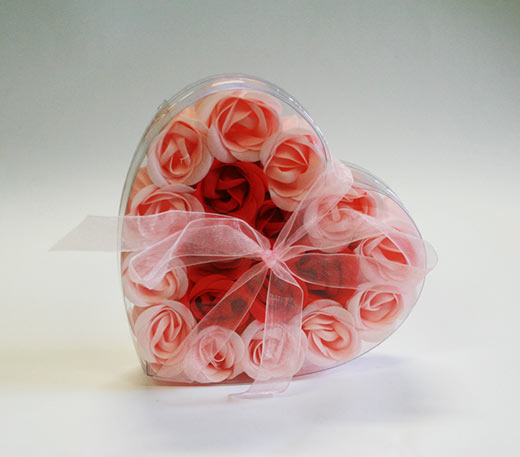 Coração Sabonetes Pétalas de Rosa (Pack 18)