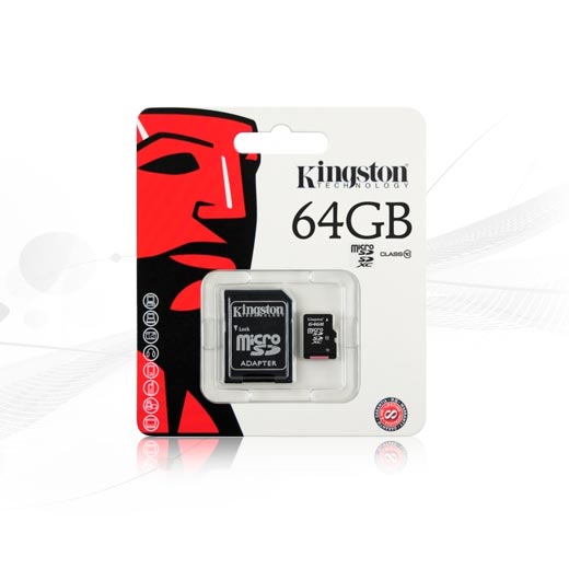 Kingston - Tarjeta micro SD con adaptador SD de 64 GB