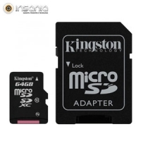 Kingston Carte Micro SD avec adaptateur SD 64 Go