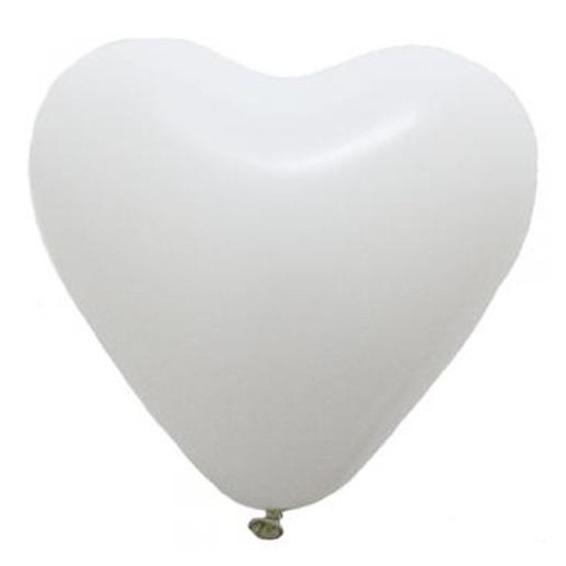 Balões Coração Branco 26 cm (Pack 10)