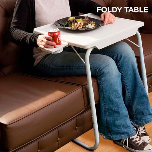 Mesa Desdobrável c/ Suporte Copo Foldy Table