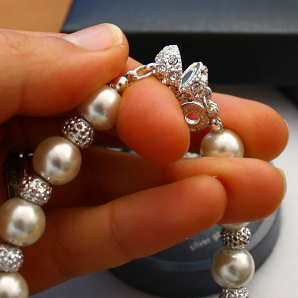 Mini Shamballa Pearl Bracelet