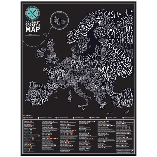 Map Europe Gourmet Scratch Card