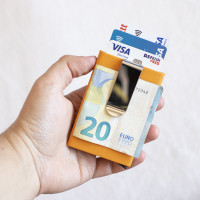Portefeuille porte-cartes en aluminium