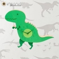 Reloj de madera de dinosaurio