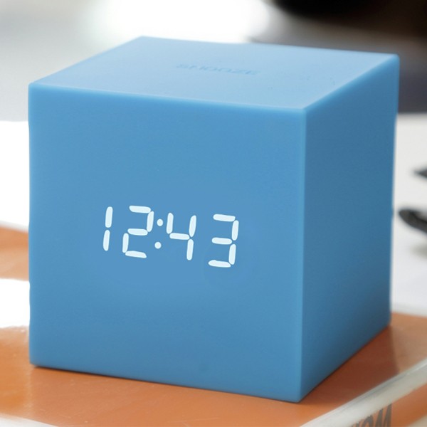 Relógio Despertador Gravity Cube Azul