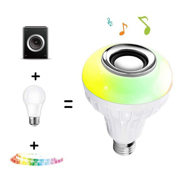 Lâmpada LED Multicolor com Coluna Bluetooth