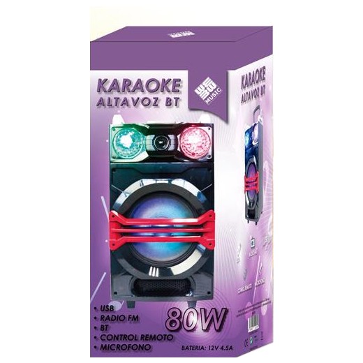 Coluna Karaoke Trolley 80W