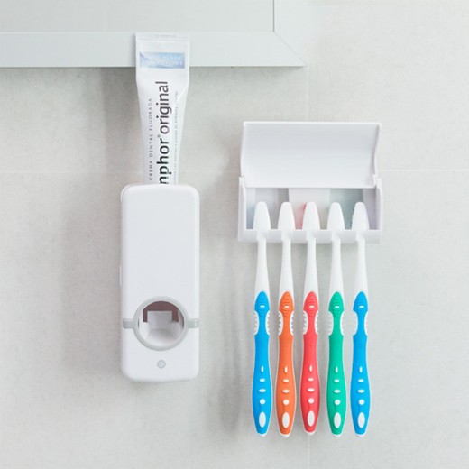 Guarda cepillos, dispensador de pasta de dientes. – Gadgets VS