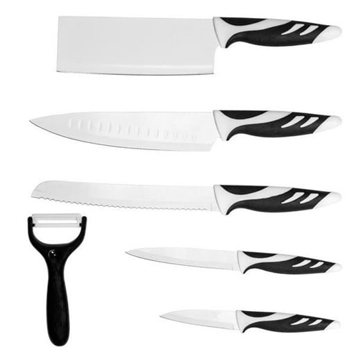 Ensemble de couteaux de chef blanc (6 pièces)