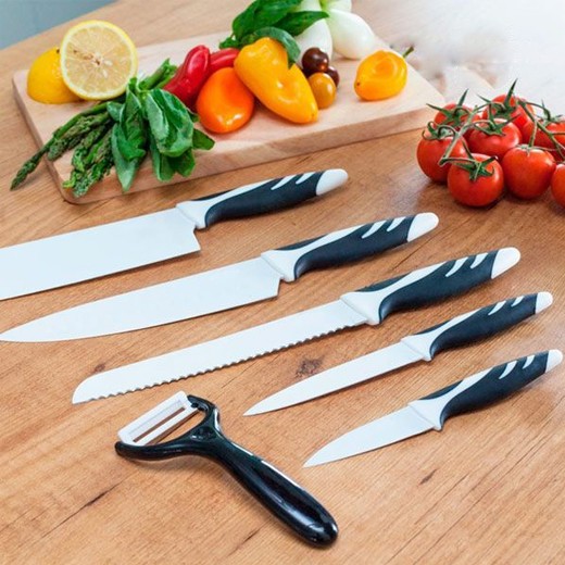 White Top Chef Knives Set (6 pieces)