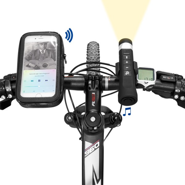 Coluna Bluetooth para Bicicleta com Mãos Livres e Lanterna