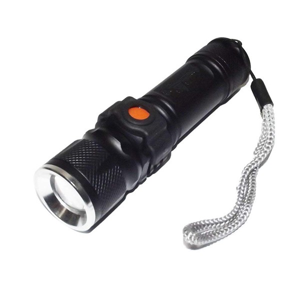 Mini Lanterna Tática LED USB com Zoom