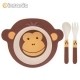 Conjunto de Refeição de Bambu Eco Macaco para Criança