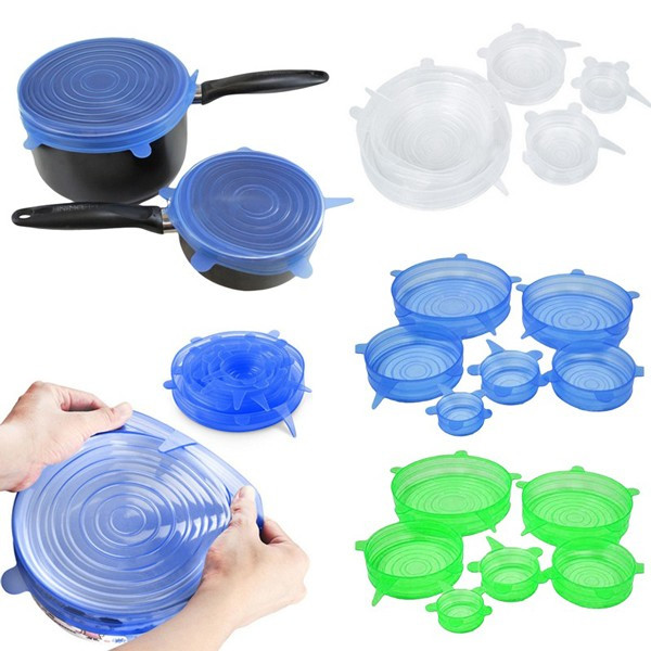 Tampas de Silicone para Recipientes (6 Peças)