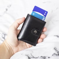 Double Black Card Holder Wallet