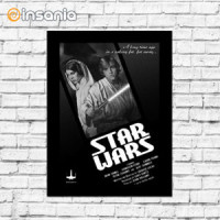 Luke and Leia Glass Poster