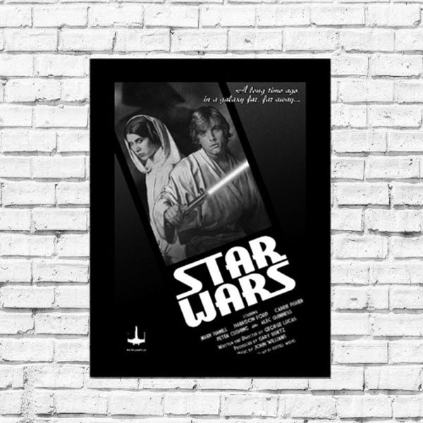 Poster en verre Luc et Leia