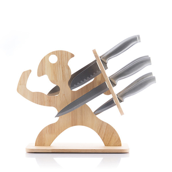 Spartan Wood Holder Knife Set