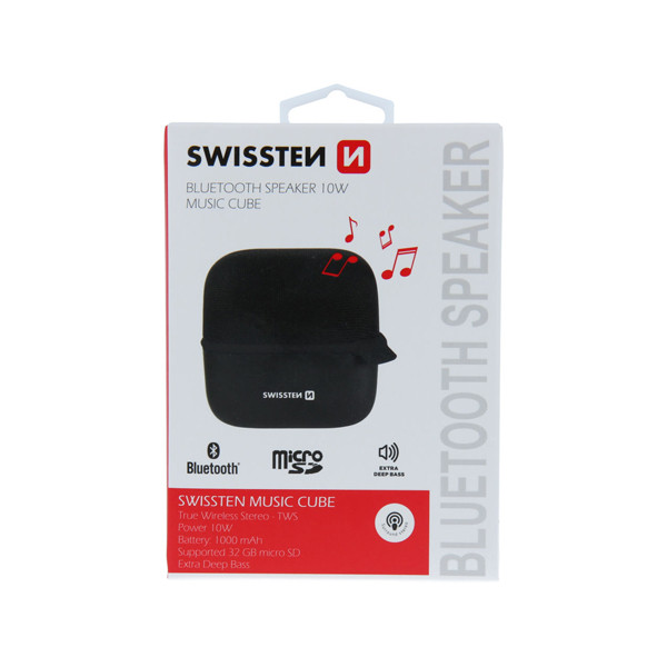 Coluna Bluetooth Swissten Music Cube Preta