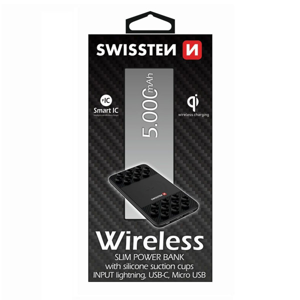 Powerbank Swissten Wireless Slim 5000 mAh
