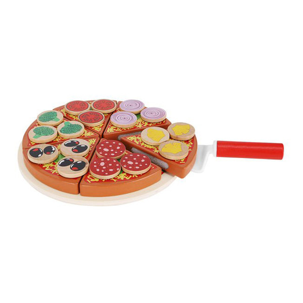 Brinquedo Pizza de Madeira 27 Peças