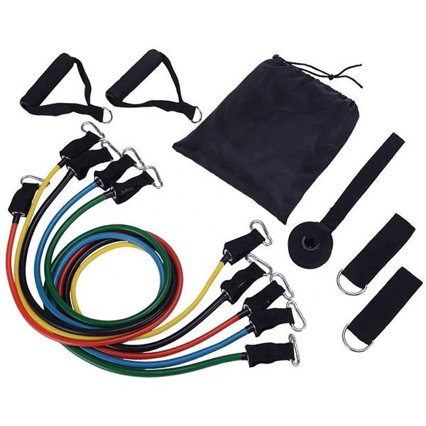 Resistance Bands with Grips (11 Pieces)