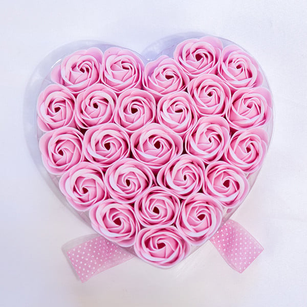 Conjunto de 24 Rosas Cor-de-rosa de Sabão