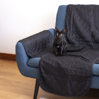 Protector para sofá de 1 plaza, color negro y gris