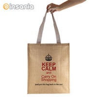 Keep Calm Jute Shopping Bag