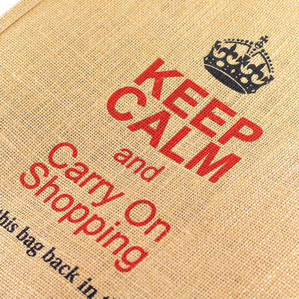 Keep Calm Jute Shopping Bag