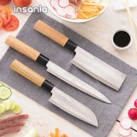 Japanese Knife Set with Professional Case Checkers Q