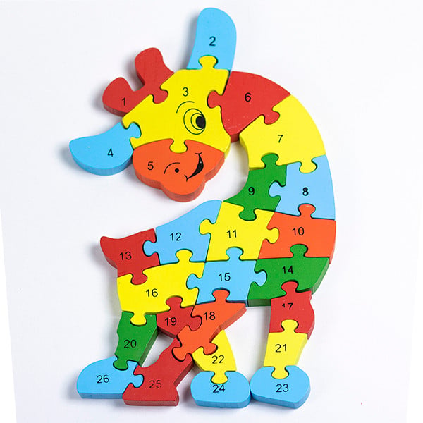 Puzzle didactique aux formes colorées