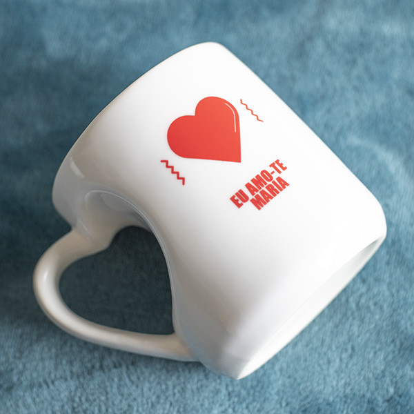 Customizable Romantic Message Heart Mug