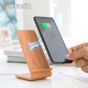 Cargador Inalámbrico Efecto Madera con Soporte Qistan