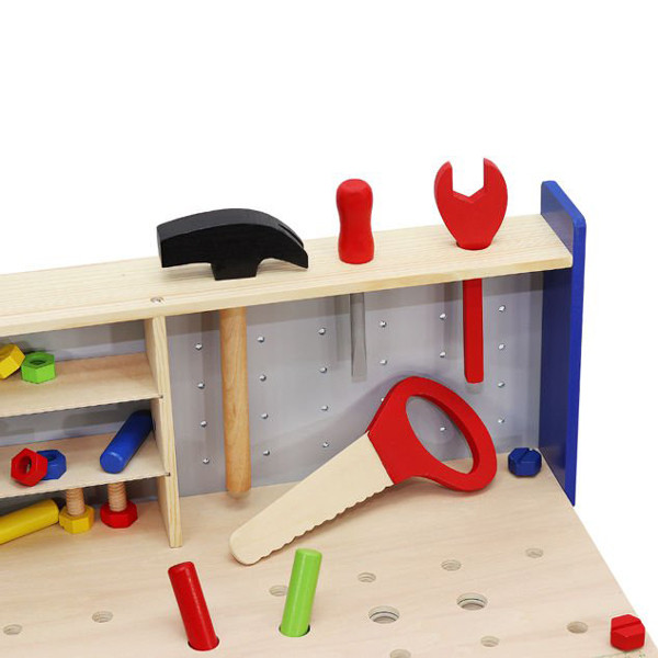 Banc de jouet avec outils en bois