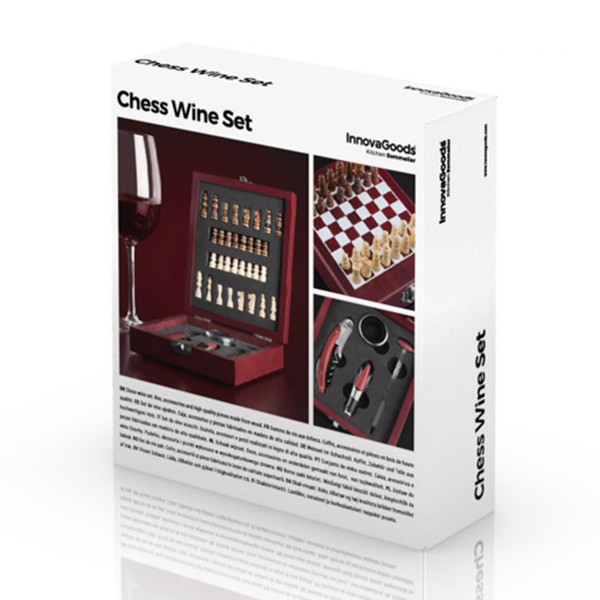 Set de accesorios de vino y ajedrez