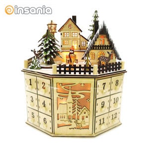 Wooden Advent Calendar with Light and Music