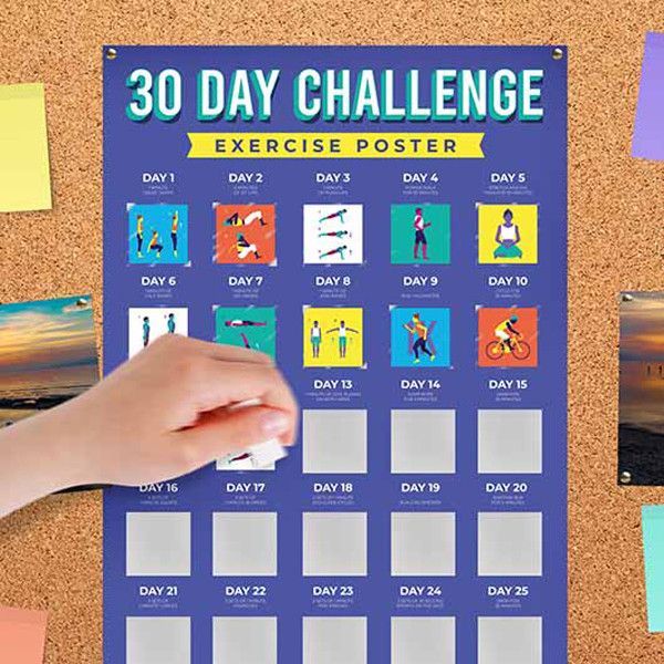 30 Day Fitness Challenge Scratchcard Poster