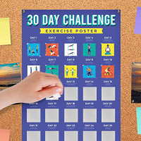 Affiche de cartes à gratter du défi fitness 30 jours
