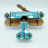 Puzzle 3D avión de madera personalizable