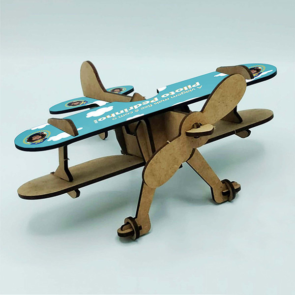 Puzzle 3D avión de madera personalizable