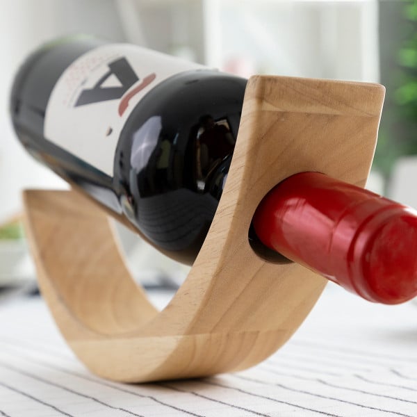 Porte-bouteille de vin flottant en bois