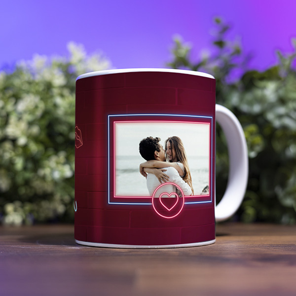 Mug Saint-Valentin avec photo et phrase personnalisées