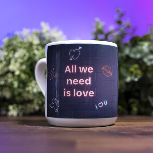 Valentine's Heart Mug with Personalized Photo and Phrase