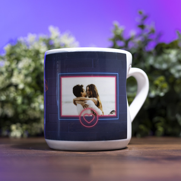 Valentine's Heart Mug with Personalized Photo and Phrase
